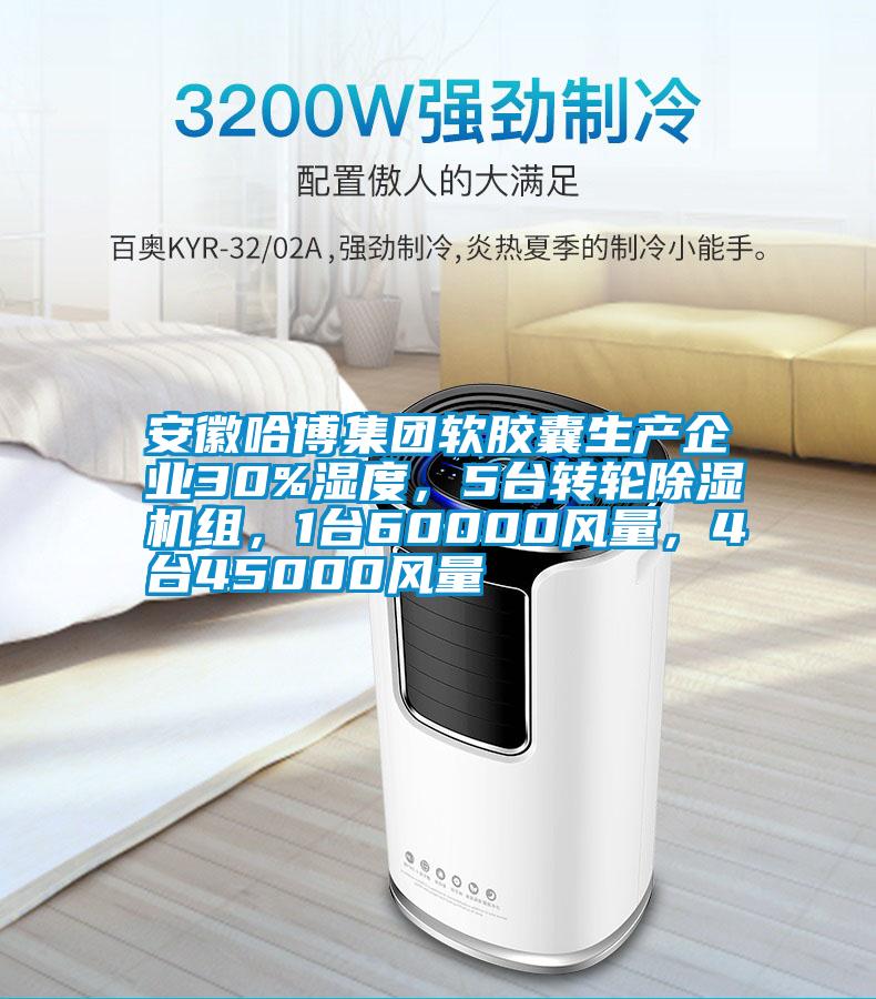 安徽哈博集團(tuán)軟膠囊生產(chǎn)企業(yè)30%濕度，5臺轉(zhuǎn)輪除濕機(jī)組，1臺60000風(fēng)量，4臺45000風(fēng)量