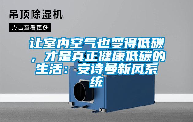 讓室內(nèi)空氣也變得低碳，才是真正健康低碳的生活：安詩曼新風(fēng)系統(tǒng)