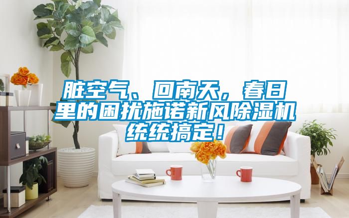 臟空氣、回南天，春日里的困擾施諾新風除濕機統(tǒng)統(tǒng)搞定！