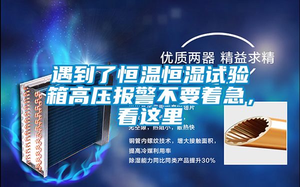遇到了恒溫恒濕試驗(yàn)箱高壓報(bào)警不要著急，看這里